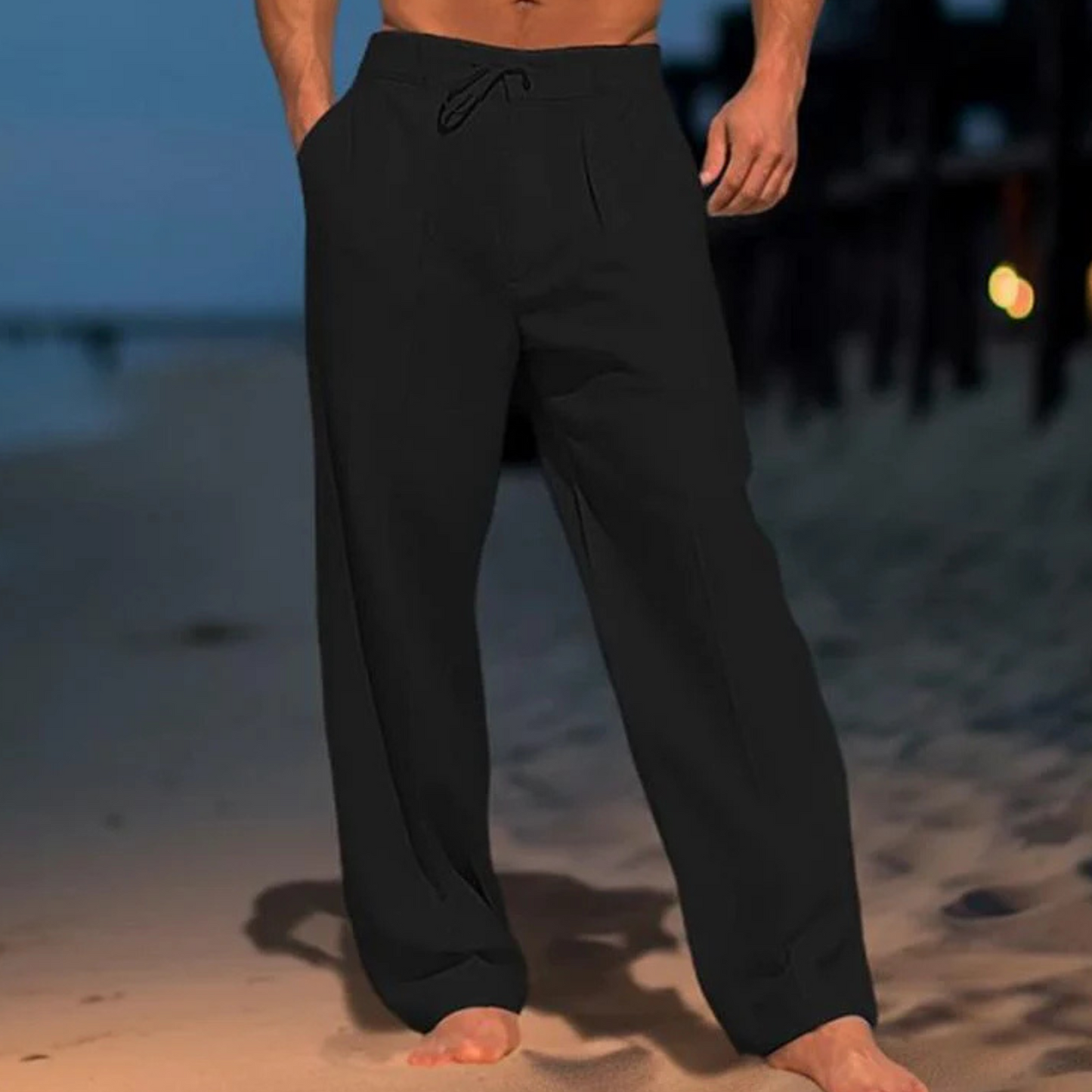 Milan – Luchtige Zomerse Linnenbroek in Effen Kleur