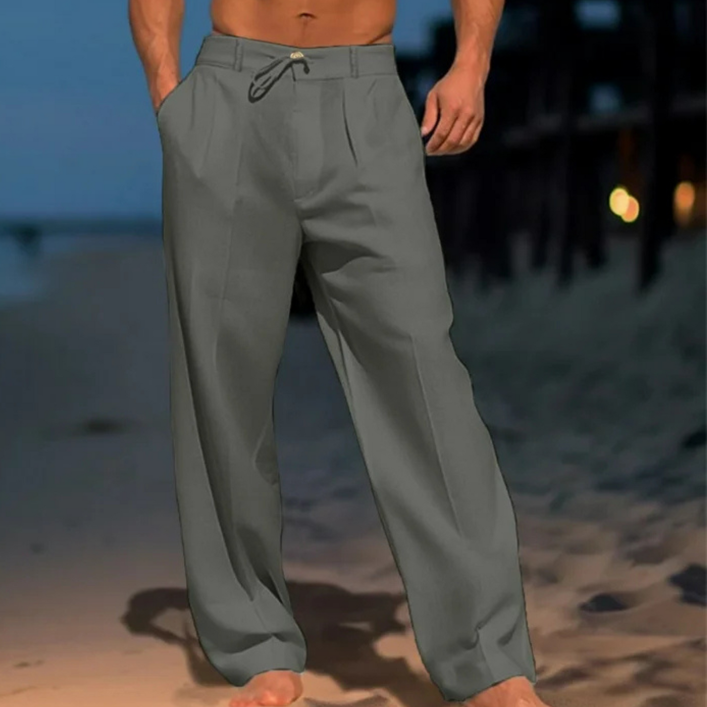 Milan – Luchtige Zomerse Linnenbroek in Effen Kleur