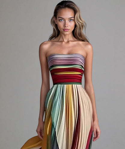 NOVA | Kleurrijke strapless jurk